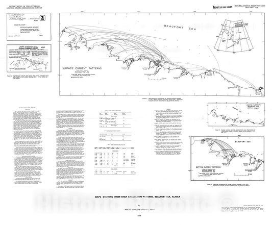 Map : Maps showing inner shelf circulation patterns, Beaufort Sea, Alaska, 1979 Cartography Wall Art :