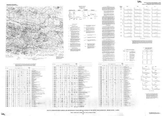 Map : Map of anomalous rock samples and histograms of trace metals in rocks of the Survey Pass quadrangle, Brooks Range, Alaska, 1981 Cartography Wall Art :