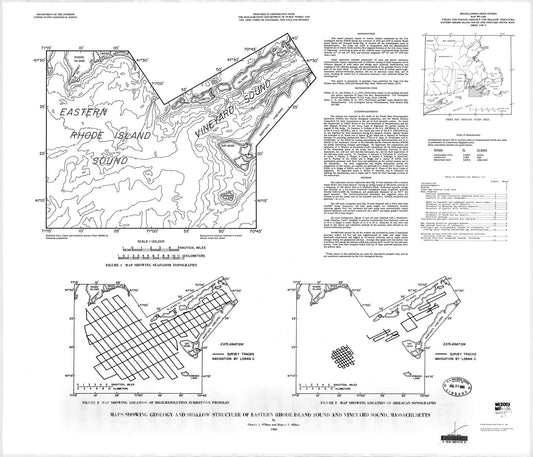 Map : Maps showing geology and shallow structure of the eastern Rhode Island Sound and Vineyard Sound, Massachusetts, 1980 Cartography Wall Art :