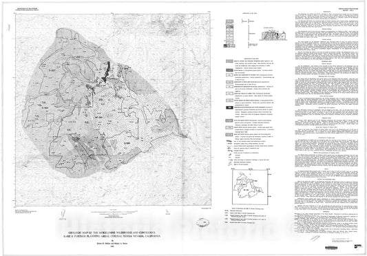 Map : Geologic map of the Mokelumne Wilderness and contiguous RARE II Further Planning Areas, central Sierra Nevada, California, 1981 Cartography Wall Art :