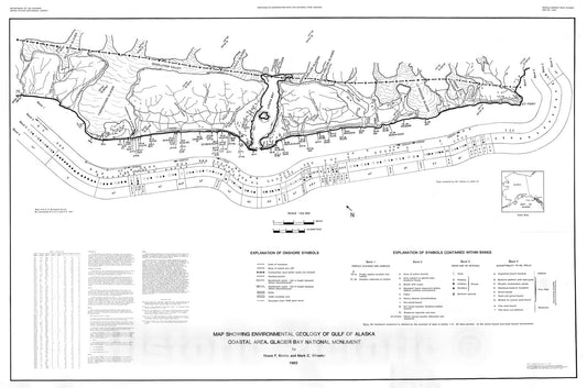 Map : Map showing environmental geology of Gulf of Alaska coastal area, Glacier Bay National Monument, 1982 Cartography Wall Art :