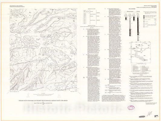Map : Geologic map of the Pueblo Alto Trading Post quadrangle, McKinley County, New Mexico, 1980 Cartography Wall Art :