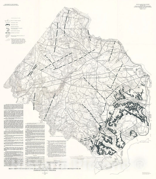 Map : Maps showing geologic and hydrologic factors affecting land-use planning in Fairfax County, Virginia, 1980 Cartography Wall Art :
