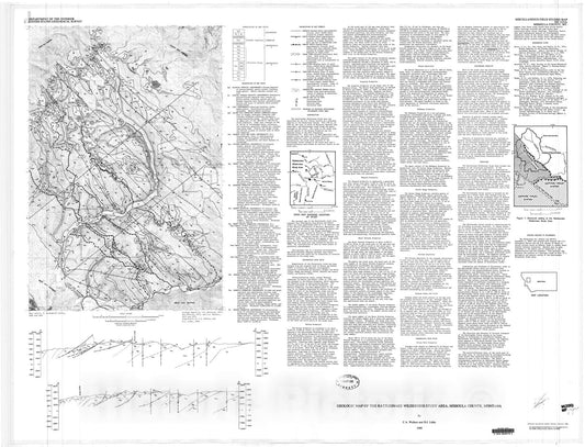 Map : Geologic map of the Rattlesnake Wilderness Study Area, Missoula County, Montana, 1980 Cartography Wall Art :