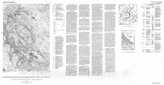 Map : Mineral resource potential map of the Rattlesnake Roadless Area, Missoula County, Montana, 1983 Cartography Wall Art :