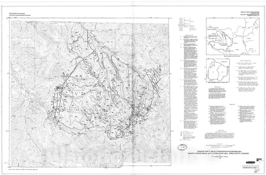 Map : Geologic map of the Hunter-Fryingpan Wilderness Area and the Porphyry Mountain Wilderness Study Area, Pitkin County, Colorado, 1980 Cartography Wall Art :