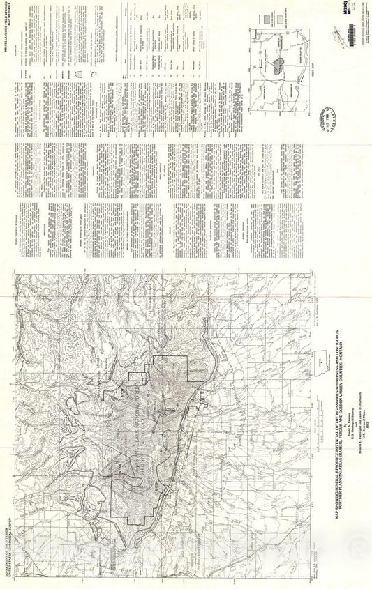 Map : Map showing mineral resource potential of the Big Snowies Wilderness and contiguous further planning areas (RARE II), Fergus, 1981 Cartography Wall Art :