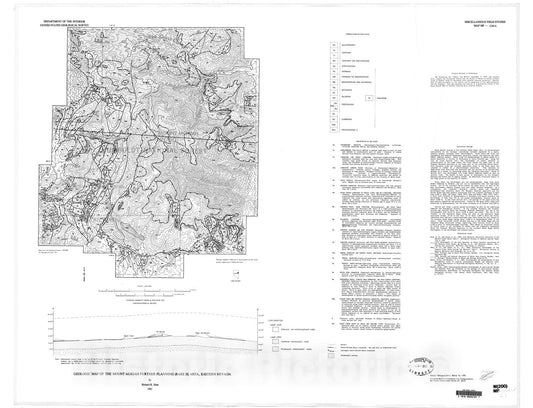 Map : Geologic map of the Mount Moriah Further Panning (RARE II) Area, eastern Nevada, 1981 Cartography Wall Art :