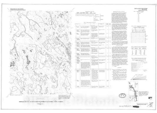 Map : Surficial geologic map of the Hilight quadrangle, Campbell County, Wyoming, 1977 Cartography Wall Art :