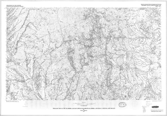 Map : Geologic map of the Hillsboro and San Lorenzo quadrangles, Sierra and Grant Counties, New Mexico, 1977 Cartography Wall Art :