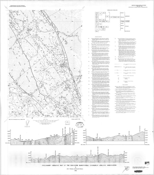 Map : Preliminary geologic map of the Cashmere quadrangle, Chiwaukum Lowland, Washington, 1978 Cartography Wall Art :