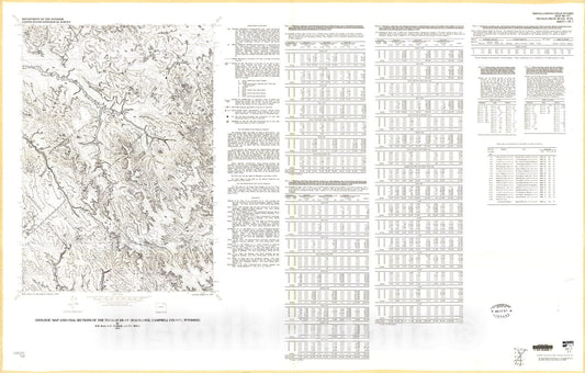 Map : Geologic and coal sections of the Truman Draw quadrangle, Campbell County, Wyoming, 1977 Cartography Wall Art :