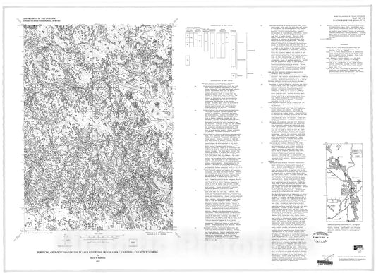 Map : Surficial geologic map of the Scaper Reservoir quadrangle, Campbell County, Wyoming, 1977 Cartography Wall Art :