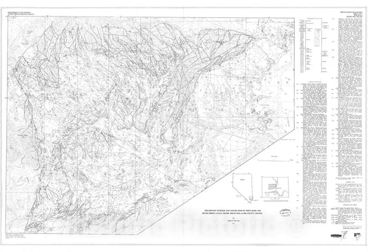 Map : Preliminary geologic map and sections of White Basin and Bitter Spring Valley, Muddy Mountains, Clark County, Nevada, 1977 Cartography Wall Art :