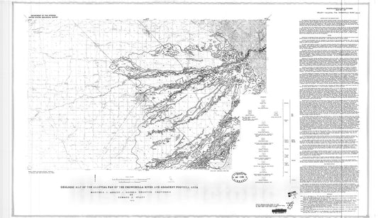 Map : Geologic map of the alluvial fan of the Chowchilla River and adjacent foothill area, Mariposa, Merced, Madera Counties, California, 1978 Cartography Wall Art :