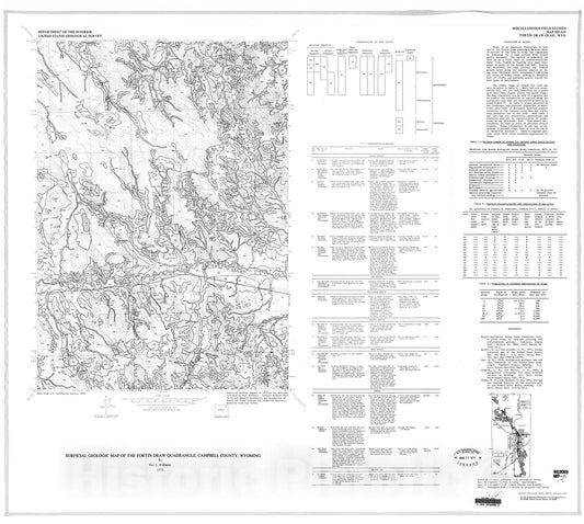 Map : Surficial geologic map of the Fortin Draw quadrangle, Campbell County, Wyoming, 1978 Cartography Wall Art :