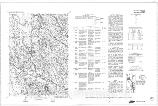 Map : Surficial geologic map of the Open A Ranch quadrangle, Campbell County, Wyoming, 1978 Cartography Wall Art :