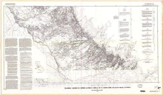 Map : Preliminary geologic map showing Quaternary deposits of the northeastern San Joaquin Valley, California, 1978 Cartography Wall Art :