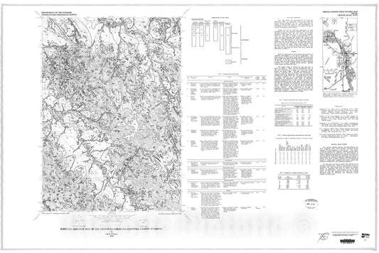 Map : Surficial geologic map of the Croton quadrangle, Campbell County, Wyoming, 1978 Cartography Wall Art :