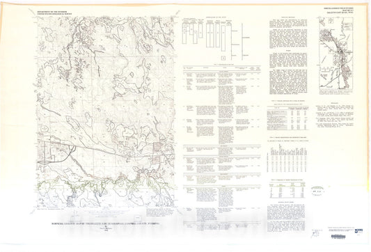 Map : Surficial geologic map of the Gillette East quadrangle, Campbell County, Wyoming, 1978 Cartography Wall Art :