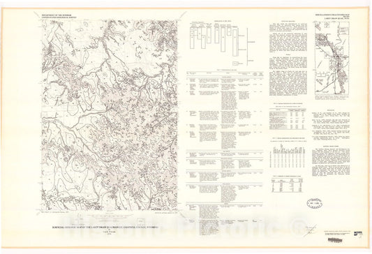Map : Surficial geologic map of the Larey Draw quadrangle, Campbell County, Wyoming, 1978 Cartography Wall Art :