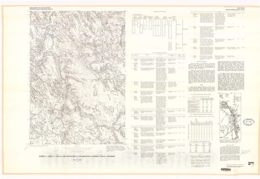 Map : Surficial geologic map of the Moyer Springs quadrangle, Campbell County, Wyoming, 1978 Cartography Wall Art :