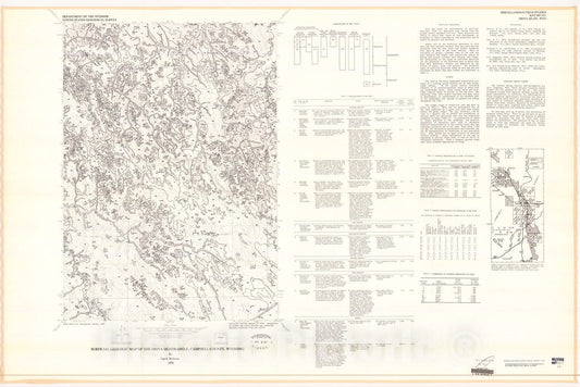 Map : Surficial geologic map of the Oriva quadrangle, Campbell County, Wyoming, 1978 Cartography Wall Art :