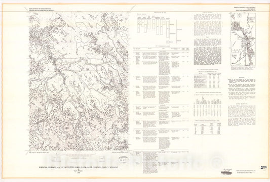 Map : Surficial geologic map of the Spotted Horse quadrangle, Campbell County, Wyoming, 1978 Cartography Wall Art :