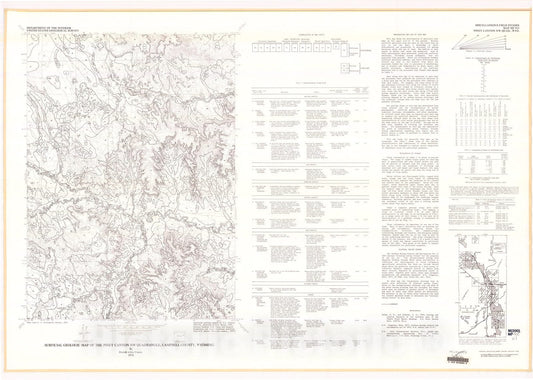 Map : Surficial geologic map of the Piney Canyon NW quadrangle, Campbell County, Wyoming, 1978 Cartography Wall Art :