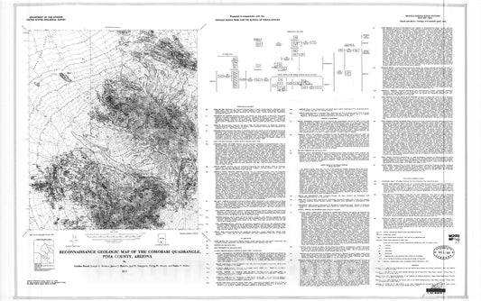 Map : Reconnaissance geologic map of the Comobabi quadrangle, Pima County, Arizona, 1978 Cartography Wall Art :