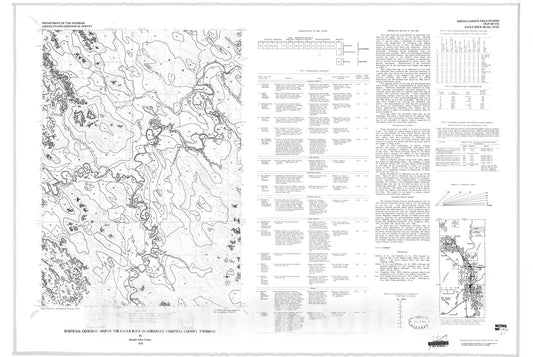 Map : Surficial geologic map of the Eagle Rock quadrangle, Campbell County, Wyoming, 1978 Cartography Wall Art :