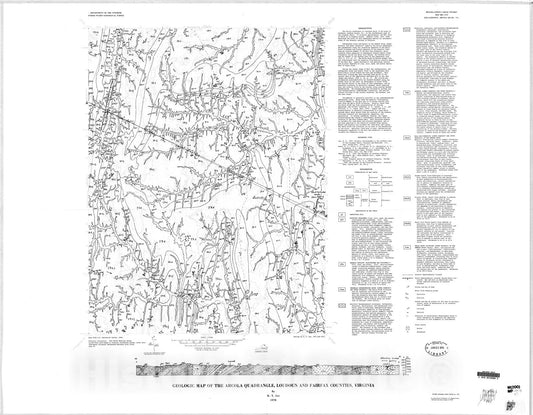 Map : Geologic map of the Arcola quadrangle, Loudoun and Fairfax Counties, Virginia, 1978 Cartography Wall Art :