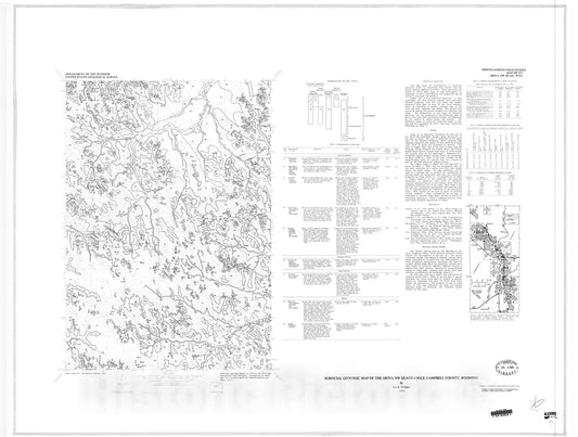 Map : Surficial geologic map of the Oriva NW quadrangle, Campbell County, Wyoming, 1978 Cartography Wall Art :