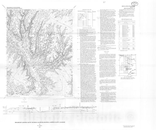 Map : Preliminary geologic map of the Mount Blaine quadrangle, Garfield County, Colorado, 1978 Cartography Wall Art :