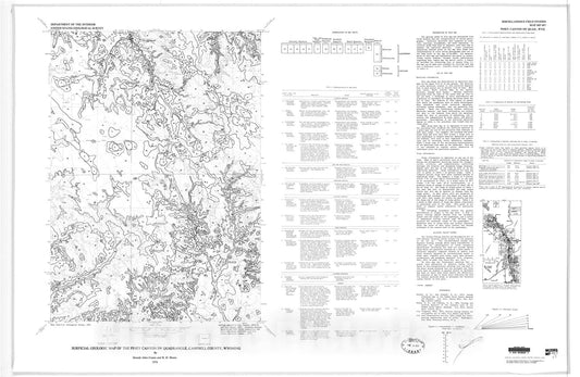 Map : Surficial geologic map of the Piney Canyon SW quadrangle, Campbell County, Wyoming, 1978 Cartography Wall Art :