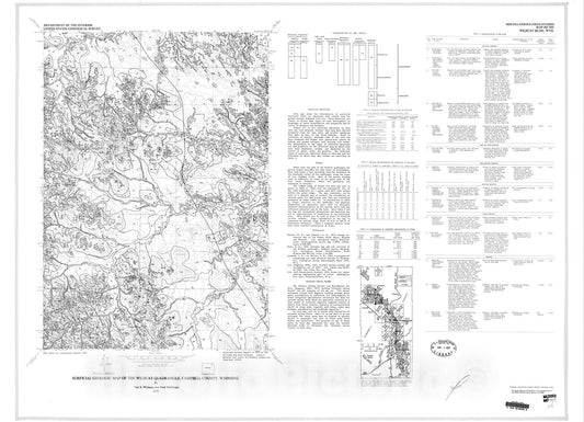 Map : Surficial geologic map of the Wildcat quadrangle, Campbell County, Wyoming, 1978 Cartography Wall Art :