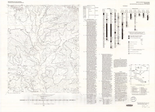 Map : Geologic map of the Ojo Encino Mesa quadrangle, McKinley and Sandoval Counties, New Mexico, 1980 Cartography Wall Art :
