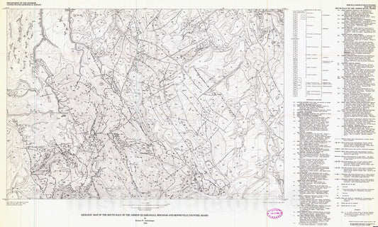 Map : Geologic map of the south half of the Ammon quadrangle, Bingham and Bonneville Counties, Idaho, 1980 Cartography Wall Art :