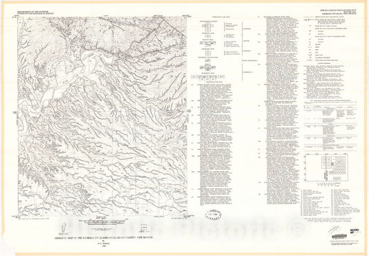 Map : Geologic map of the Redrock NW quadrangle, Grant County, New Mexico, 1980 Cartography Wall Art :