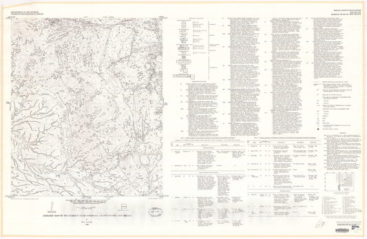 Map : Geologic map of the Redrock NE quadrangle, Grant County, New Mexico, 1980 Cartography Wall Art :