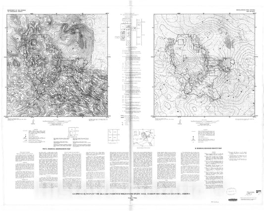 Map : Geophysical maps of the Gila-San Francisco Wilderness Study Area, Graham and Greenlee Counties, Arizona, 1984 Cartography Wall Art :