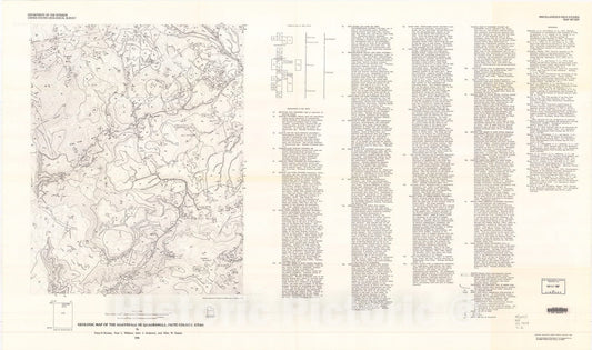Map : Geologic map of the Marysvale NE quadrangle, Piute County, Utah, 1981 Cartography Wall Art :