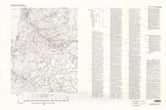 Map : Geologic map of the Monroe SE quadrangle, Sevier and Piute Counties, Utah, 1981 Cartography Wall Art :