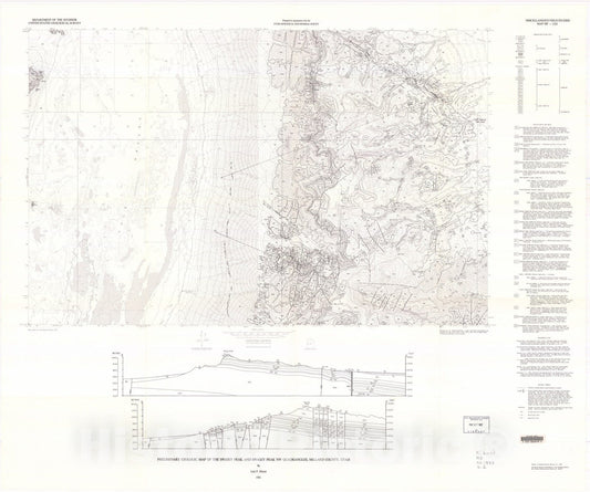 Map : Preliminary geologic map of the Swasey Peak and Swasey Peak NW quadrangles, Millard County, Utah, 1981 Cartography Wall Art :