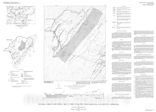 Map : Mineral resources potential map of the Little Frog Roadless Area, Polk County, Tennessee, 1983 Cartography Wall Art :
