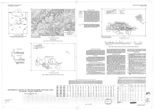 Map : Geochemical survey of the Troublesome Roadless Area, McCreary County, Kentucky, 1987 Cartography Wall Art :
