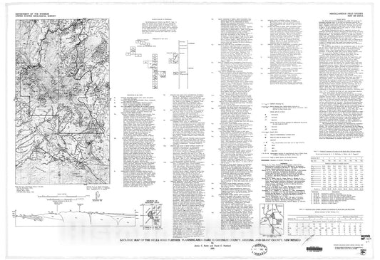Map : Geologic map of the Hells Hole Further Planning Area (RARE II) Greenlee County, Arizona, and Grant County, New Mexico, 1981 Cartography Wall Art :