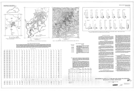 Map : Geochemical survey of the Beaver Creek Wilderness, McCreary County, Kentucky, 1982 Cartography Wall Art :