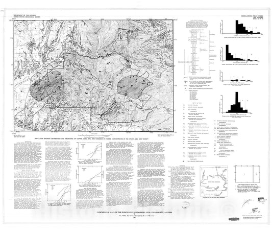 Map : Geochemical maps of the Pusch Ridge Wilderness Area, Pima County, Arizona, 1981 Cartography Wall Art :