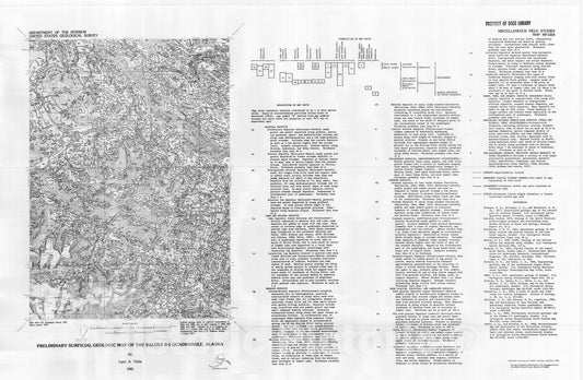 Map : Preliminary surficial geologic map of the Valdez B-1 quadrangle, Alaska, 1981 Cartography Wall Art :